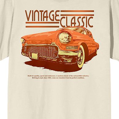 Men's Car Fanatic Orange Vintage Car Tee