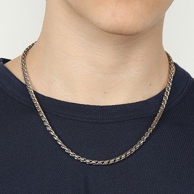 Men's LYNX Stainless Steel 20 Inch Twist Chain Necklace