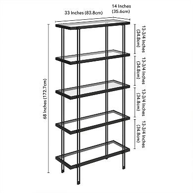 Finley & Sloane Inez Rectangular 4-Shelf Bookcase