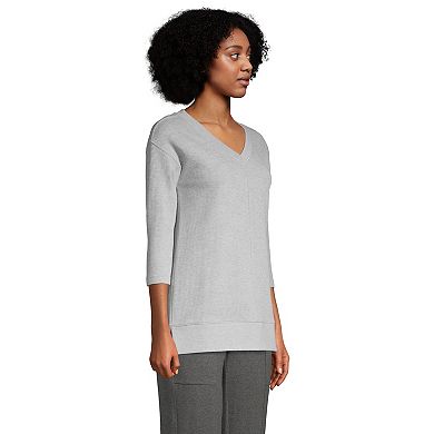 Petite Lands' End Relaxed Waffle V-Neck Tunic