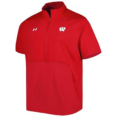 Men's Under Armour Red Wisconsin Badgers Motivate 2.0 Half-Zip Jacket