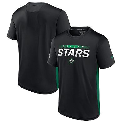 Men's Fanatics Branded Black/Kelly Green Dallas Stars Authentic Pro Rink Tech T-Shirt