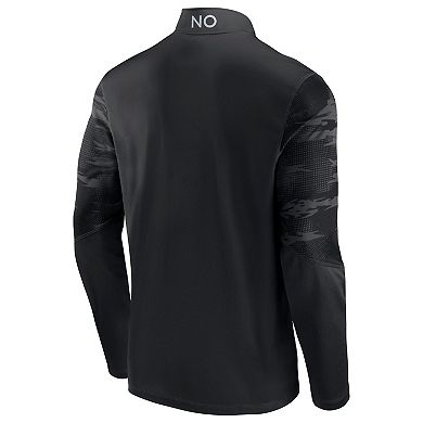 Men's Fanatics Branded Black New Orleans Saints Ringer Quarter-Zip Jacket