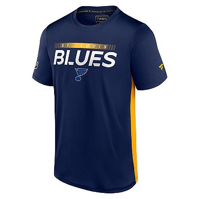 Men's Fanatics Branded Navy/Gold St. Louis Blues Authentic Pro Rink Tech T-Shirt