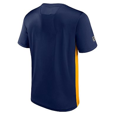 Men's Fanatics Branded Navy/Gold St. Louis Blues Authentic Pro Rink Tech T-Shirt