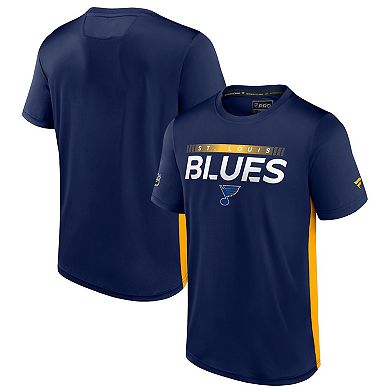 Men's Fanatics Branded Navy/Gold St. Louis Blues Authentic Pro Rink Tech T-Shirt