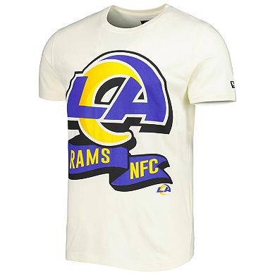 Men's New Era Cream Los Angeles Rams Sideline Chrome T-Shirt