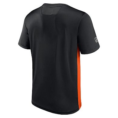 Men's Fanatics Branded Black/Orange Philadelphia Flyers Authentic Pro Rink Tech T-Shirt