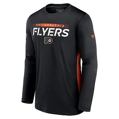 Men's Fanatics Branded Black Philadelphia Flyers Authentic Pro Rink Performance Long Sleeve T-Shirt