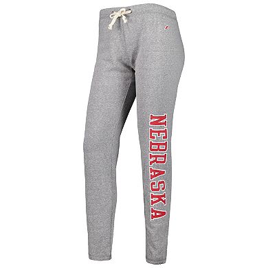 Women's League Collegiate Wear Heather Gray Nebraska Huskers Victory Springs Tri-Blend Jogger Pants