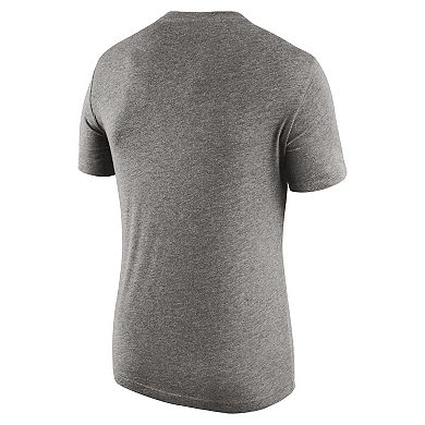 Men's Nike Heathered Gray Michigan State Spartans 2-Hit Tri-Blend Performance T-Shirt