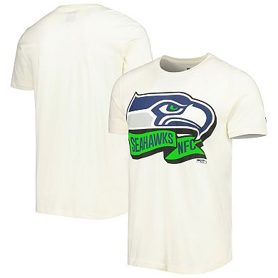 Men's New Era Cream Seattle Seahawks Sideline Chrome T-Shirt
