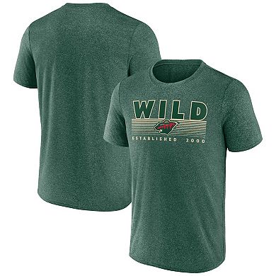 Men's Fanatics Branded Heathered Green Minnesota Wild Prodigy Performance T-Shirt