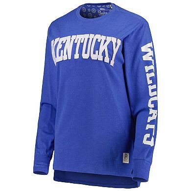 Women's Pressbox Royal Kentucky Wildcats Two-Hit Canyon Long Sleeve T-Shirt