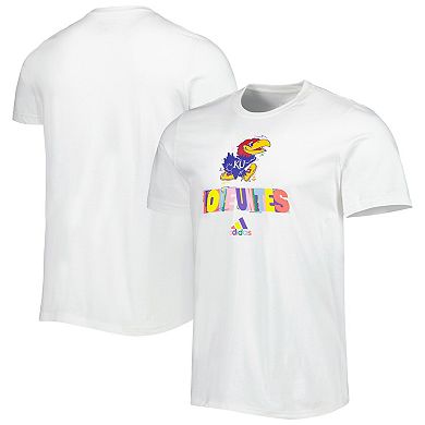 Men's adidas White Kansas Jayhawks Pride Fresh T-Shirt