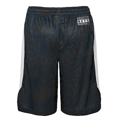 Youth Black Brooklyn Nets Scribble Dribble Baller Shorts