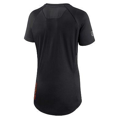 Women's Fanatics Branded Black Philadelphia Flyers Authentic Pro Rink Raglan Tech T-Shirt