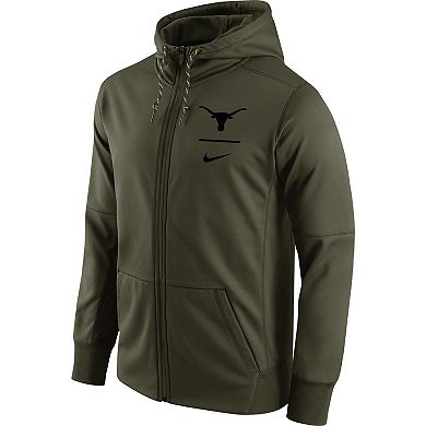 Men's Nike Olive Texas Longhorns Tonal Logo Stack Performance Full-Zip Hoodie