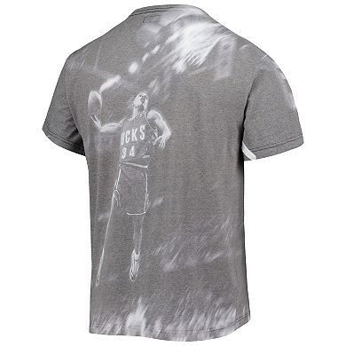 Men's Mitchell & Ness Ray Allen Heather Gray Milwaukee Bucks Above The Rim T-Shirt