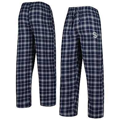 Men's Concepts Sport Deep Sea Blue/Gray Seattle Kraken Ledger Flannel Sleep Pants