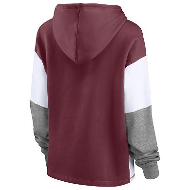 Women's Fanatics Branded Maroon Texas A&M Aggies Play It Safe Colorblock Pullover Hoodie