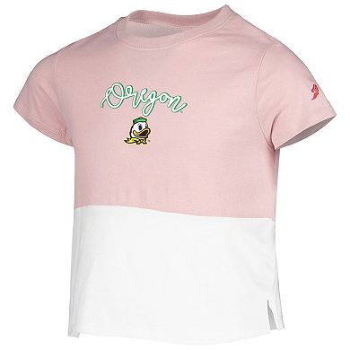 Girls Youth League Collegiate Wear Pink Oregon Ducks Colorblocked T-Shirt