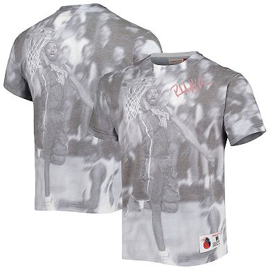 Men's Mitchell & Ness Rasheed Wallace Gray Detroit Pistons Above The Rim Sublimated T-Shirt
