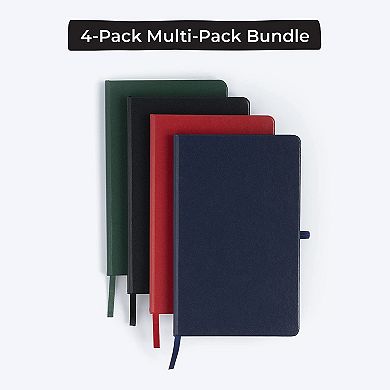 Walldeca Classic Lined Notebook Journal , Hard Cover, 240 Pages, Ruled 8.25 X 5 Inches (4-pack)