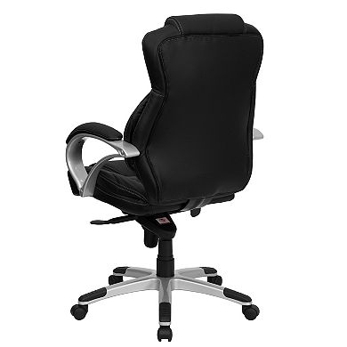 Emma and Oliver High Back Black LeatherSoft Contemporary Executive Swivel Ergonomic Office Chair