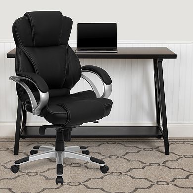 Emma and Oliver High Back Black LeatherSoft Contemporary Executive Swivel Ergonomic Office Chair