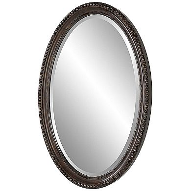 Beaded Beveled Oval Wall Mirror