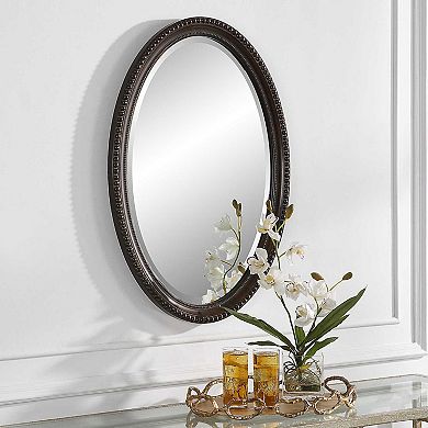 Beaded Beveled Oval Wall Mirror