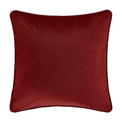 Five Queens Court Nicholas Crimson 18" Square Decorative Throw Pillow