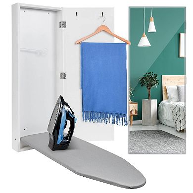 Ivation Ironing Board, Hanging Ironing Board & Ironing Board Cover W/ Mirror