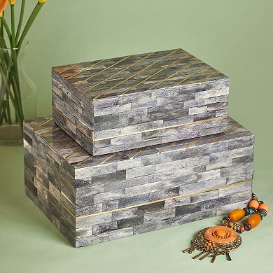 Monaco Decorative Boxes - Grey, Set of 2