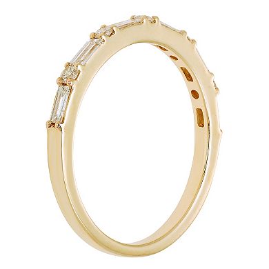 The Regal Collection 14k Gold 1/3 Carat T.W. IGL Certified Diamond Baguette Ring