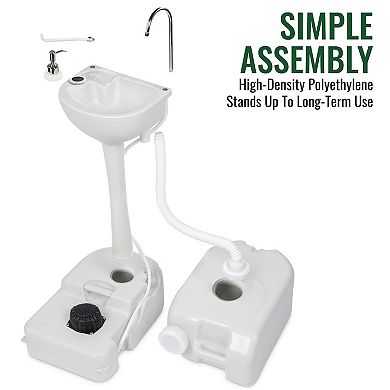 Hike Crew Camping Portable Sink, Outdoor Sink W/ Foot Pump & 5 Gallon Water Tank