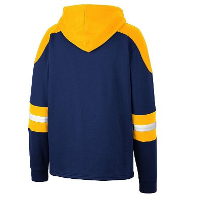 Men's Colosseum Navy West Virginia Mountaineers Lace-Up 4.0 Pullover Hoodie