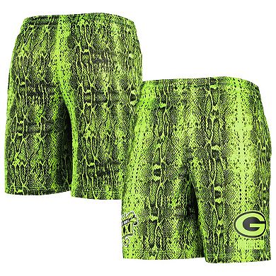 Men's New Era Neon Green Green Bay Packers Summer Pop Shorts