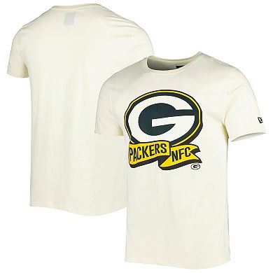 Men's New Era Cream Green Bay Packers Sideline Chrome T-Shirt