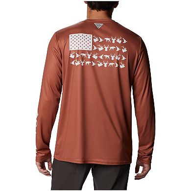 Men's Columbia Texas Orange Texas Longhorns Terminal Shot Omni-Shade Omni-Wick Long Sleeve T-Shirt