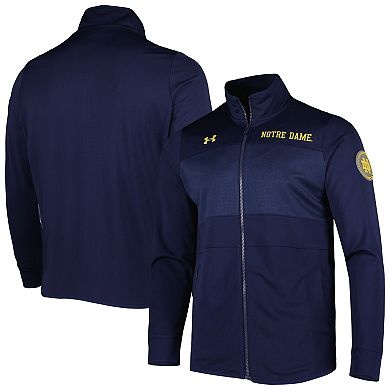 Men's Under Armour Navy Notre Dame Fighting Irish Knit Warm-Up Full-Zip Jacket