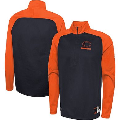 Men's New Era Navy Chicago Bears Combine Authentic O-Line Raglan Half-Zip Jacket