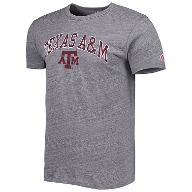 Men's League Collegiate Wear Heather Gray Texas A&M Aggies 1965 Arch Victory Falls Tri-Blend T-Shirt