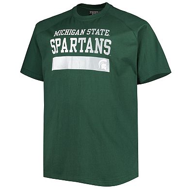 Men's Green Michigan State Spartans Big & Tall Raglan T-Shirt