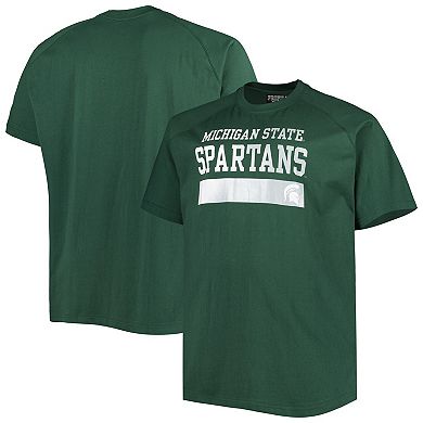 Men's Green Michigan State Spartans Big & Tall Raglan T-Shirt