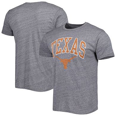 Men's League Collegiate Wear Heather Gray Texas Longhorns 1965 Arch Victory Falls Tri-Blend T-Shirt