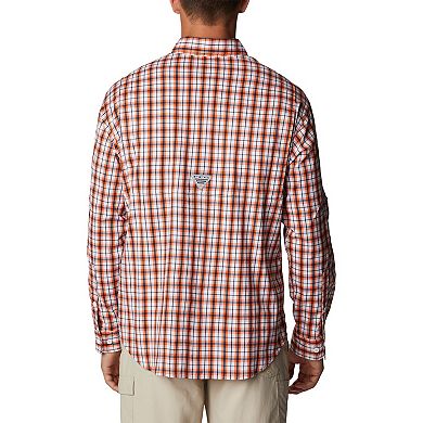 Men's Columbia Orange Auburn Tigers Super Tamiami Omni-Wick Long Sleeve Button-Down Shirt