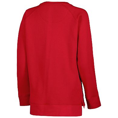 Women's Pressbox Crimson Indiana Hoosiers Steamboat Animal Print Raglan Pullover Sweatshirt