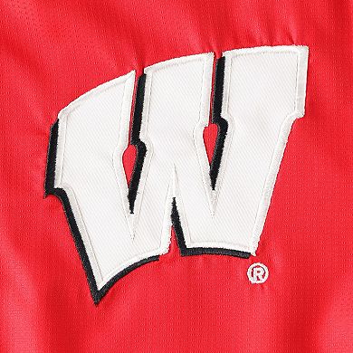 Men's G-III Sports by Carl Banks White/Red Wisconsin Badgers Fair Catch Half-Zip Anorak Jacket